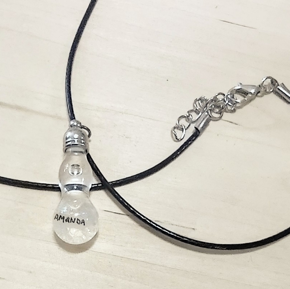 Custom name necklace - Shaker necklace - good luck rice